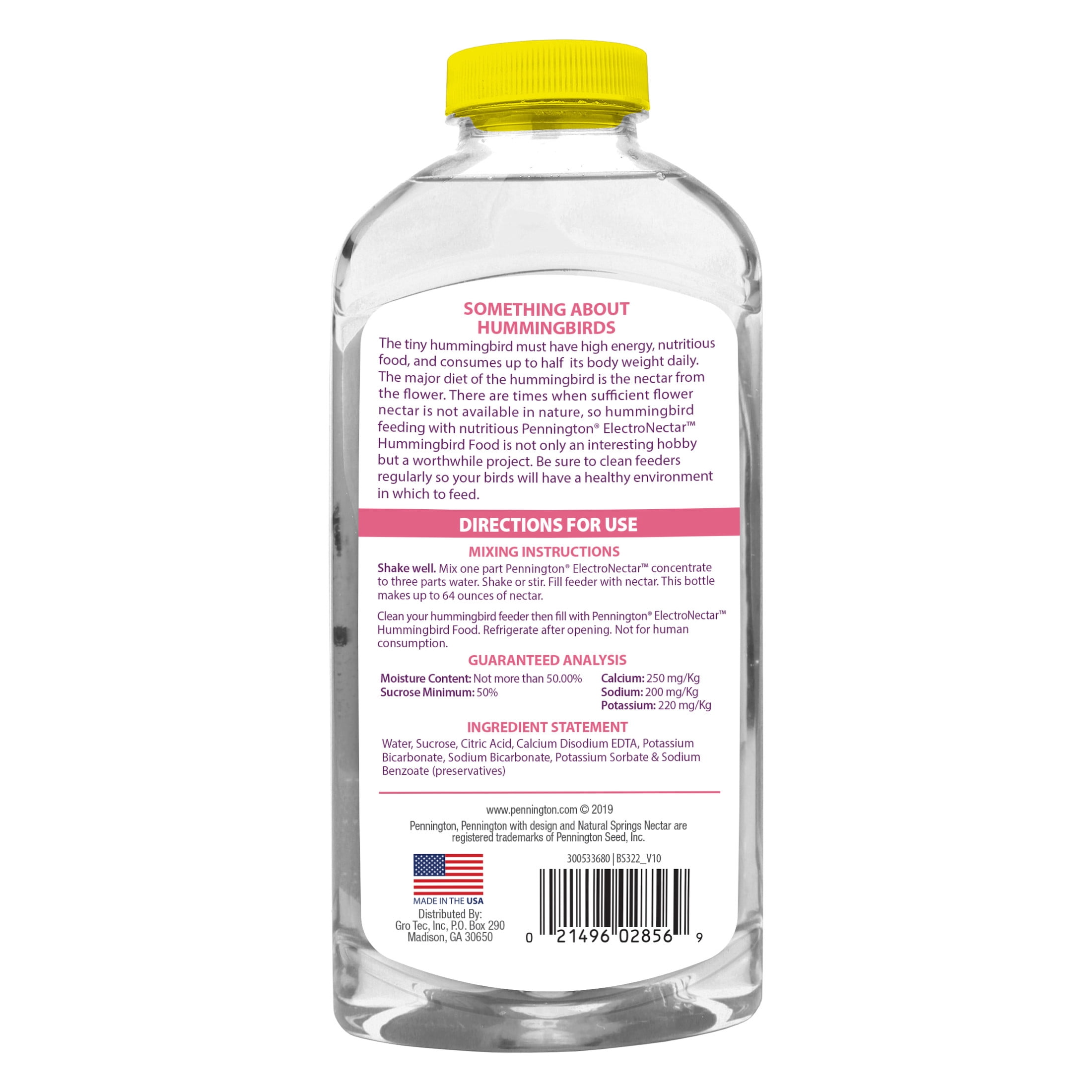 (2 pack) Pennington Premium Electro Nectar Liquid Concentrate Hummingbird Food, Hummingbird Nectar, 16 oz., 1 Pack