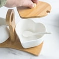 thumbnail image 5 of And Creamer Set With Lid & Spoon Ceramic Cream Jug And With Wood Handle Coffee Serving Set Hy, 5 of 5