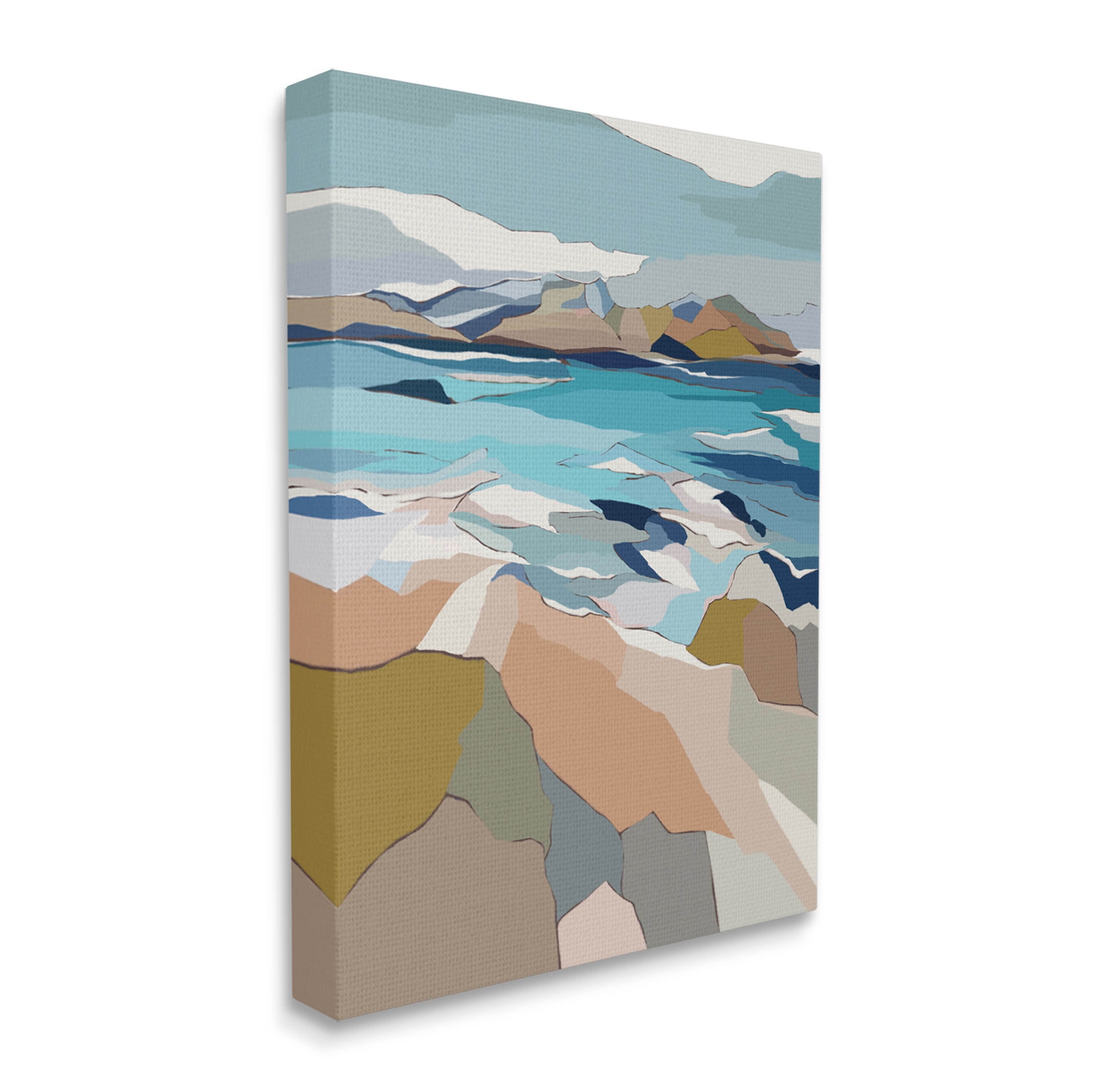 Stupell Industries Rocky Ocean Shore Beach Landscape Graphic Art Gallery Wrapped Canvas Print Wall Art, Design by Nikita Jariwala