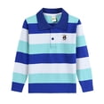 thumbnail image 2 of Fozruso Boys Striped Pattern Collared Shirt Long Sleeve Shirt School Uniform Shirts Summer Active Casual Tops for Kid Kids Collared Tops Sizes 3-4 Years, 2 of 5