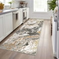 thumbnail image 4 of Modern Marble Runner, Washable Kitchen Rug Abstract Marble Pattern Non Slip, 2'x6' Bedroom Entrway, Grey, 4 of 7