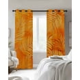 thumbnail image 2 of Blackout Curtains for Bedroom, Botanical Orange Room Darkening Window Drapes for Living Room, Tropical Palm Leaf Modernism Thermal Insulated Grommet Curtains, 52x72 inch, 2 Panels, 2 of 9