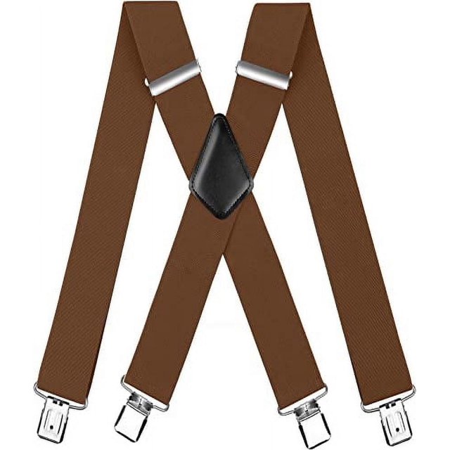 SUTENGDA HL Pantalon à Bretelles pour Hommes avec Bretelles Solides 2 Pouces de Large 4 Clips Robustes pour Hommes X Bretelles Réglables