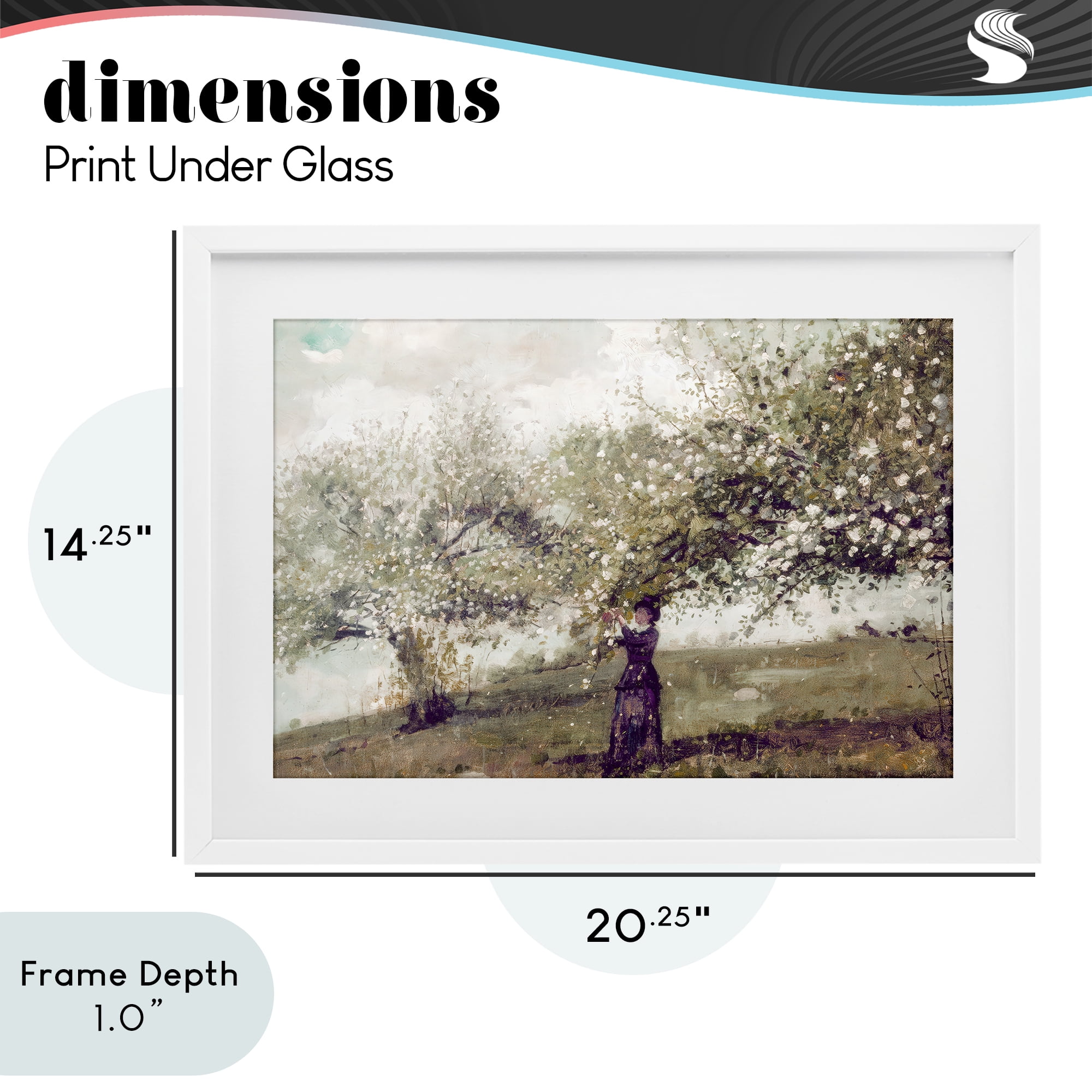 Stupell Industries Vintage Gathering Spring Blossoms White Framed Print Under Glass, design by Leah Straatsma