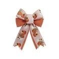 thumbnail image 2 of Large Fall Pumpkin Bow Wreath 11.81×7.09 inch Orange Bows,Maple Leaves Bows for Front Door,Fall Thanksgiving Decor,Burlap Bows for Wreath Indoor Outdoor Decorations, 2 of 7