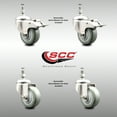 thumbnail image 2 of 3.5 Inch 316SS Gray Polyurethane 12mm Threaded Stem Caster Set 2 Lock Brake, 2 of 2