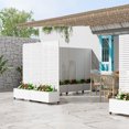 thumbnail image 2 of MAYEERTY 35*16*71"Outdoor White Metal Planter with Rect Louvered Climbing Trellis, Drainage hole & Wheels, 2 of 9
