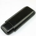 thumbnail image 2 of Black Leather Cigar Holder Case Carrying 2 Tubes for Small And Medium 50 Ring Cigars Smoking Accessories Travel Humidor (Black Cigar Case), 2 of 7