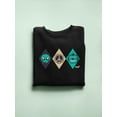 thumbnail image 3 of Alien Peace Trio Emoji - Futuristic Symbol Art Design Women's Sweatshirt, 3 of 4