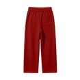 thumbnail image 5 of Kids Sweatpants Kids Elastic Waist Wide Leg Sweatpants Boys Girls Loose Casual Trousers With Side Pockets Soft Daily Jogger Pants Red 14-15 Years, 5 of 8