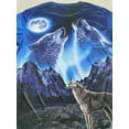 thumbnail image 2 of HD 3D Printed Double Wolf Animal Pattern T-Shirt Men's Casual Trendy Streetwear Blue Sky T-Shirt, 2 of 5