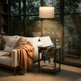 Floor Lamp with Table FIMEI Narrow End Table with Lamp, Bedside