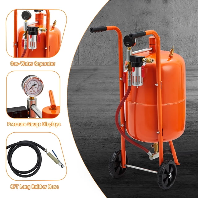 EDTara 60-110 Psi Sand Blaster, Sand Blasting Machine Kit Featuring 4 Ceramic Nozzles and Oil-Water Separator, Ideal for Removing Rust, Paint, or Surface Debris