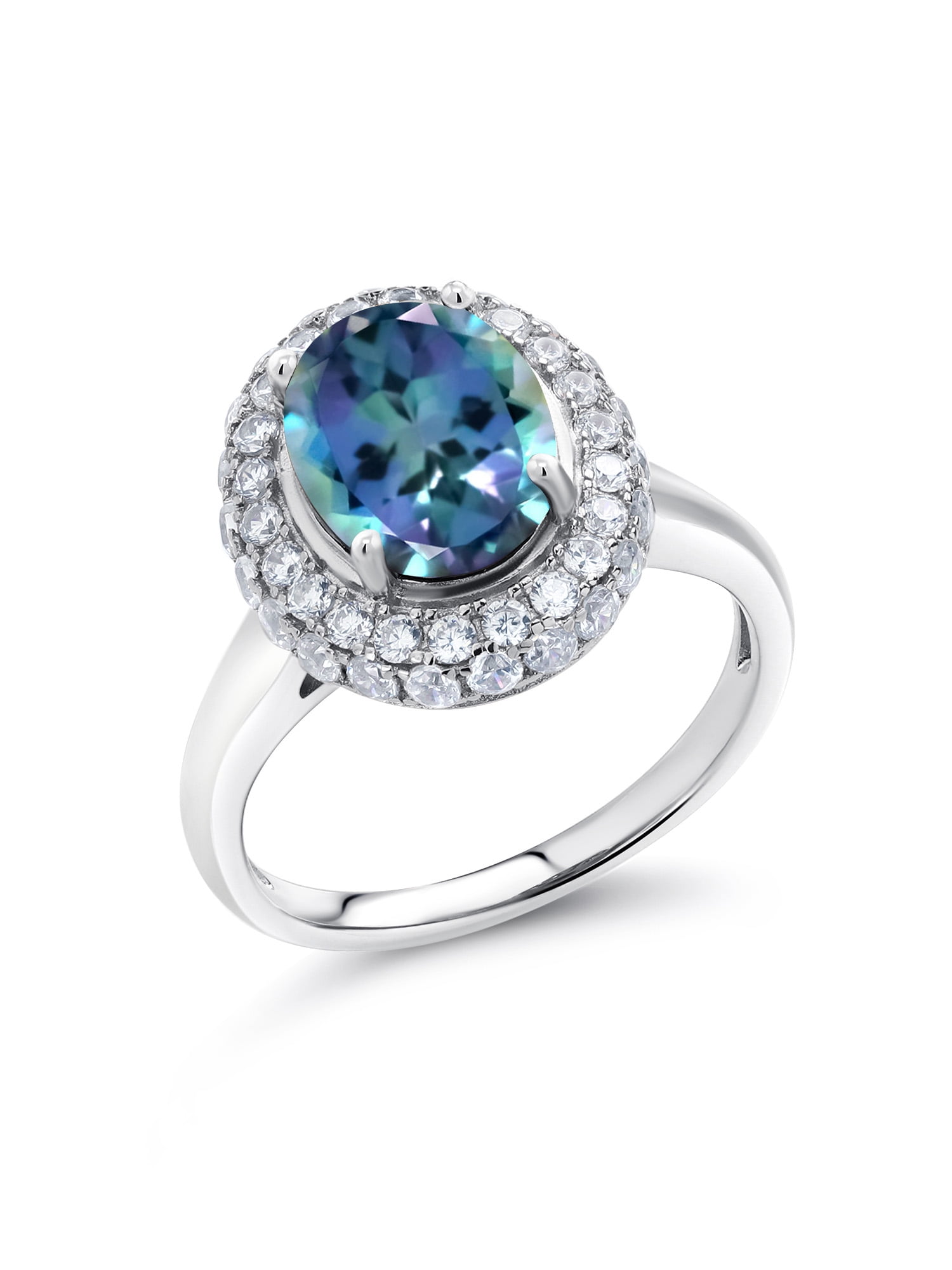 Solid 925 Sterling Silver Jewelry 2.52 Ct Stunning Oval Millennium Blue Mystic Topaz Ring Available in size 5, 6, 7, 8, 9
