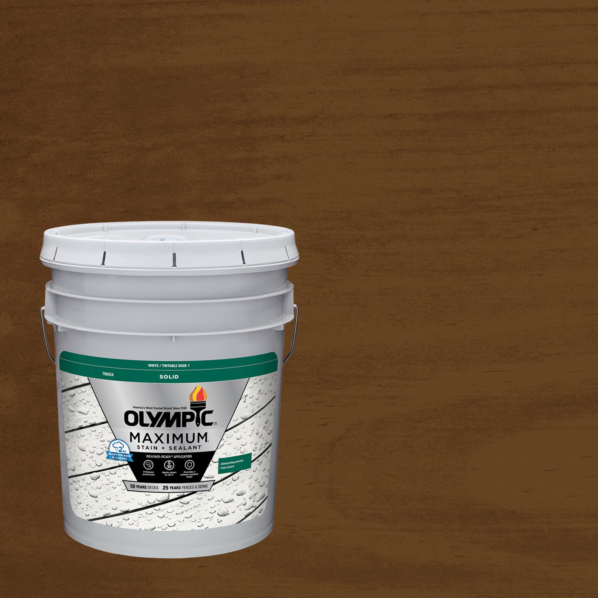 (2 pack) Olympic Maximum 5 Gallons SC-1010 Butternut Solid Color Exterior Stain and Sealer in One