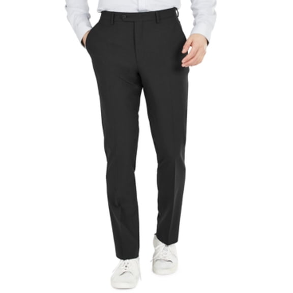 Bar Iii Mens Slim fit Dress Pants 29 / 30 Black Solid Stretch Wool