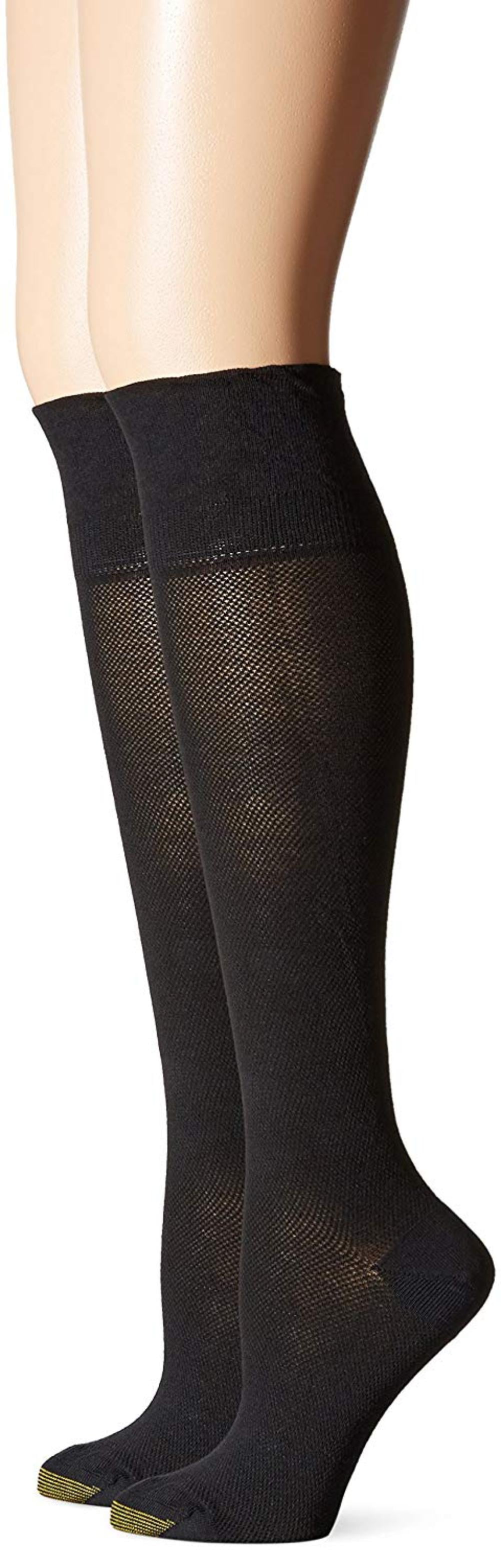 GOLDTOE Gold Toe Women's NonBinding Knee High Sock, Black, 911