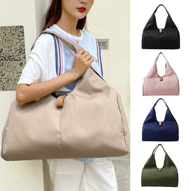 Bolsa de gimnasio de gran capacidad con soporte para esterillas de yoga y compartimento para zapatos - Bolsa deportiva de 25L para viajes, fitness, escapadas de fin de semana - Tela Oxford