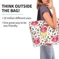 thumbnail image 2 of Bingfone Canvas Tote Bag for Women with Inner Pocket Aesthetic Cute Shopping Tote Bags Reusable Grocery Bags- Christmas Cute Pigs, 2 of 8
