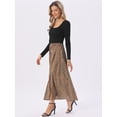 thumbnail image 4 of DARING DIVA Women's Maxi Long Sleeve Flowy Vintage Casual Floral Dress M Black Khaki, 4 of 5