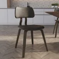 thumbnail image 2 of LeisureMod Clivo Leather Dining Chair – Modern Open-Back with Curved Wooden Slats & Poplar Wood Legs for Kitchen or Dining Room Set of 4, 2 of 15