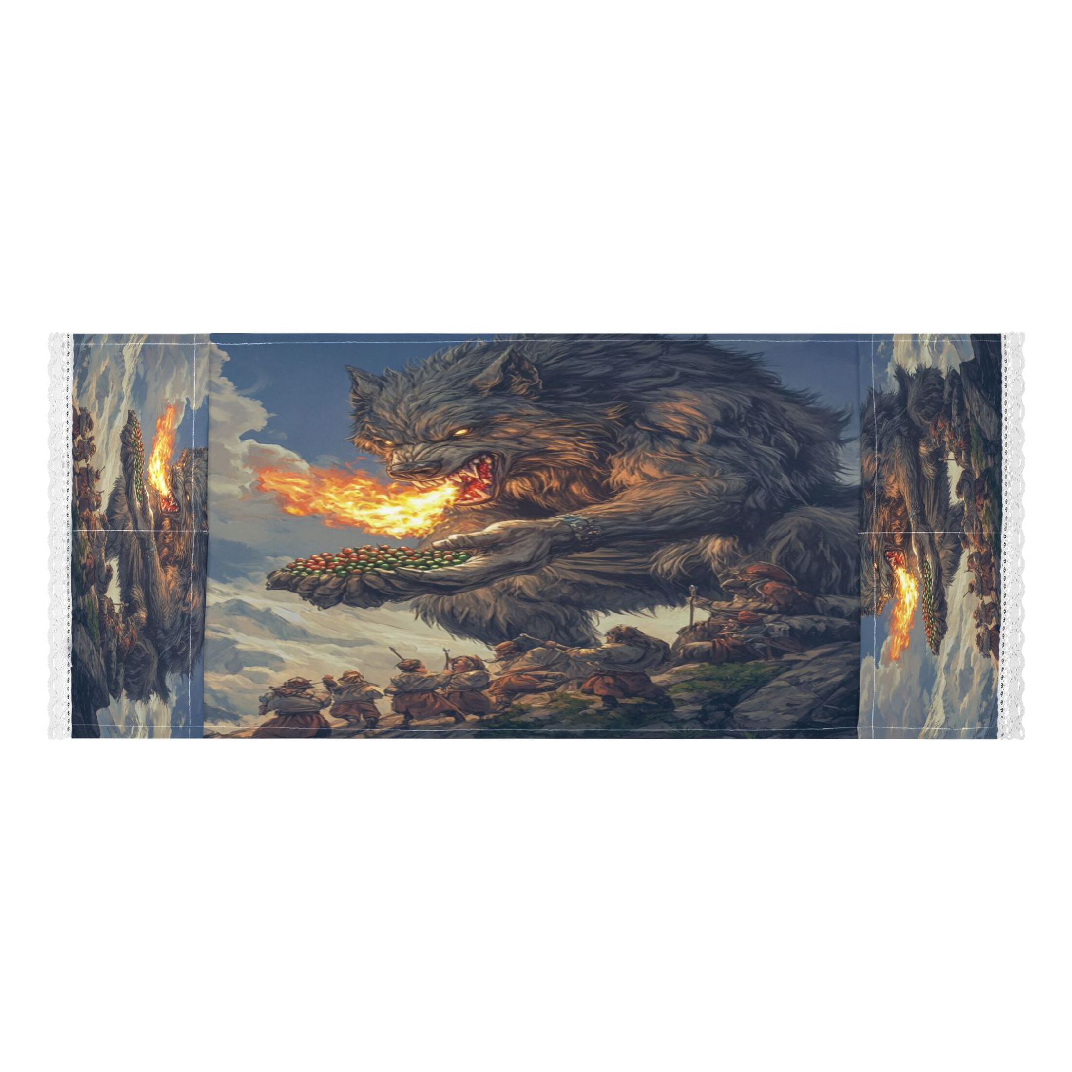 WOBOGO Flaming Giant Werewolf Pattern Washing Machine Cloth Dryer Refrigerator Top Cover Protective Non-Slip Mat For Kitchen Laundry