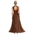 thumbnail image 2 of Miaeowve Women Dance Dresses Sleeveless Mesh Swing Skirted Leotard Lyrical Contemporary Dancewear Brown XL, 2 of 6