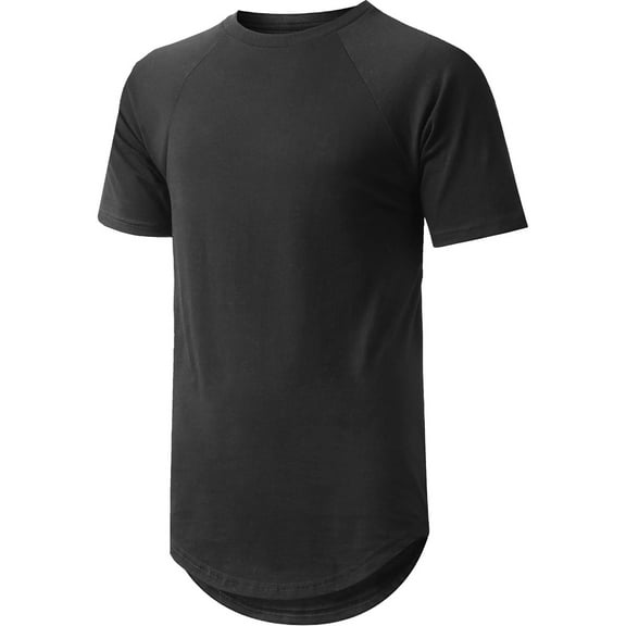 Hat and Beyond Men's Short Sleeve Longline Raglan T-Shirts