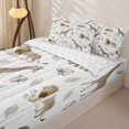 thumbnail image 3 of Castle Fairy Watercolor Elephant Giraffe Lion Zipper Queen Comforter Set with Fitted Sheet and 2 Pillowcases,Tropical Palm Leaves Wildlife Zipper Bedding Set,Reversible,4 Pieces, 3 of 6