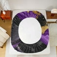 thumbnail image 5 of jejeloiu Purple Gold Black Twin Sheet Sets,Marble Fulid Art Twin Fitted Sheet,Modern Aesthetic Art Flat Sheet For Adults,Ltra Soft Home Decor,3-Piece, 5 of 7