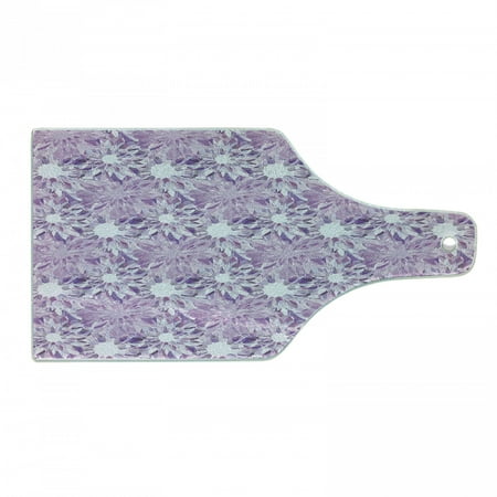 

Mauve Cutting Board Digital Guiloche Fractal Crystal Floral Ornamental Retro Design Decorative Tempered Glass Cutting and Serving Board Wine Bottle Shape Lilac and Lavender by Ambesonne
