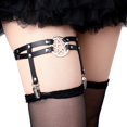 thumbnail image 5 of 6 Pieces Thigh High Garter Belt Heart Star Shaped Butterfly Knot Punk Leg Garter with Anti Slip Clips Elastic Punk Gothic Adjustable Thigh Ring for Women, 5 of 6