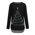 thumbnail image 4 of asdoklhq Christmas V Neck Sweaters for Women Casual Long Sleeve Round Neck Pullover Loose Blouse Ethnic Style Printed ShirtsTops Black S, 4 of 5