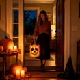 thumbnail image 3 of Light Up Halloween Glow Bag with LED Pumpkin Skull Design for Kids Trick or Treat Night Safety Party Favors, 3 of 6