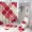 Bold Red Plaid 2, variant on Bathroom Rugs Sets 4 Piece with Shower Curtain, Brick Wall Pattern Printed on Shower Curtain and Bath Mat Set, Perfect for Bathroom Hotel Dorm Spa Home, 72 x 72 inches