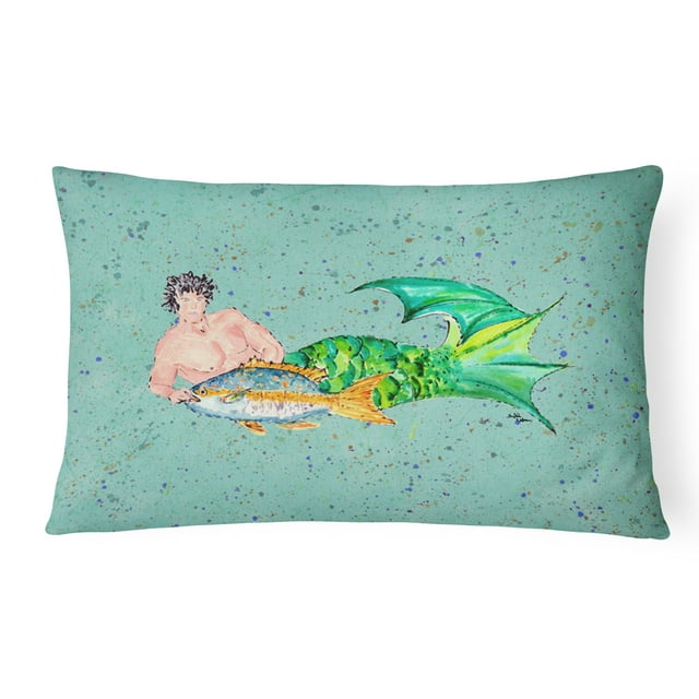 Carolines Treasures 8345PW1216 Merman Coussin Décoratif en Tissu Intérieur & Extérieur