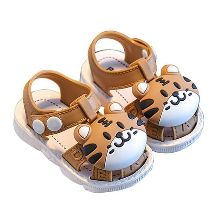 Meresysid Toddler Kids Children s New Baotou Sandals Non-slip Soft Soles Outside To Wear Toddler Shoes Sandals Khaki