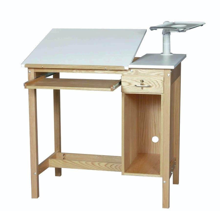 Smi Computer Drafting Table In Oak 30 In L X 42 In W X 39 5 In