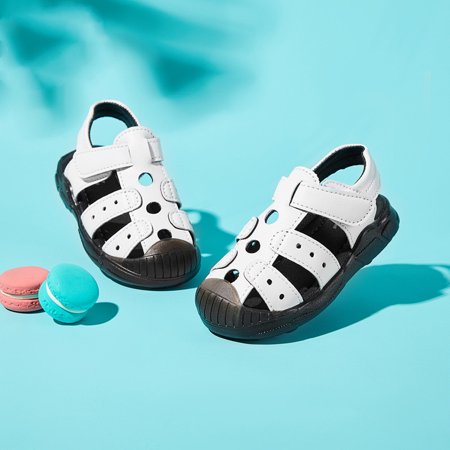 

Toyella Girls Baby Soft Sole Boys Sandals Baotou Beach Shoes White 24