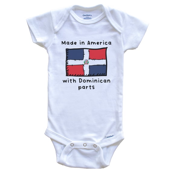 Made In America With Dominican Parts Dominican Republic Flag Baby Bodysuit