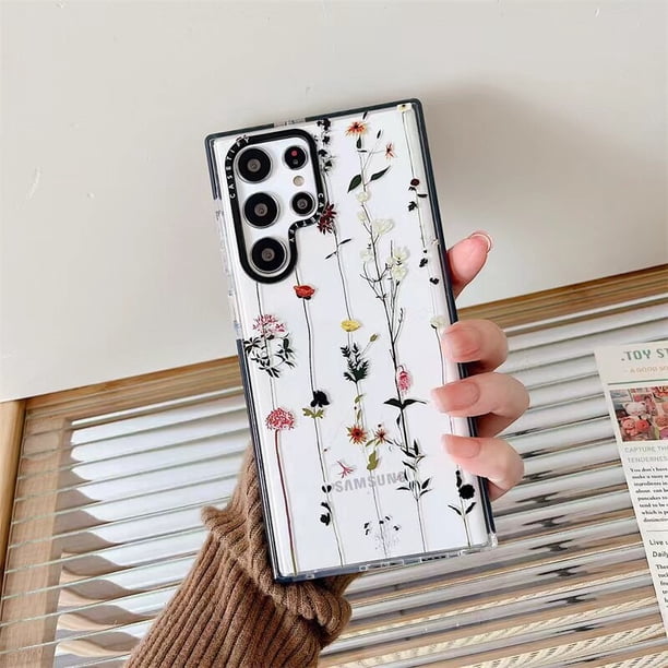 Casetify-funda de teléfono suave transparente para Samsung Galaxy S21 Ultra S21 Plus S21 Lady Girl, carcasa a prueba de golpes, flores y mariposas Fivean unisex