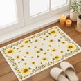thumbnail image 3 of Yellow Flower Bee Indoor Door Mat 16x24 Inch Vintage Country Sunflower Floral Summer Bee Linen Texture Front Door Mat Non Slip Washable Entryway Rug Low Profile Dirt Trapper Doormat for Bedroom, 3 of 9