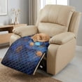 thumbnail image 3 of ZIATUBLES Blue Butterfly Floral Print Recliner Chair Cover, Anti-Slip Quilted Recliner Couch Slipcover, Washable Furniture Protector for Living Room, Fits Most Standard Recliners, 3 of 8