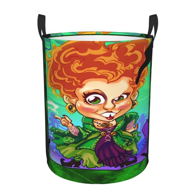 Cesta de almacenamiento grande Hocus Pocus, cesto para ropa sucia, baño, decoración del hogar, cesto de almacenamiento redondo plegable, cesto para niños y niñas, cajas, ropa M