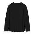 thumbnail image 4 of Loose Fit Knit Sweater for Women Solid Color Long Sleeve Pullover Round Neck Button Front Casual Tops Black, 4 of 5