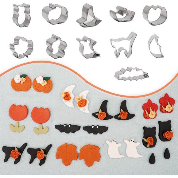 Winter Clay Cutter for Polymer Clay Jewelry Christmas Polymer Clay Molds in 11 Shapes Christmas Polymer Clay Molds in 11 Shapes