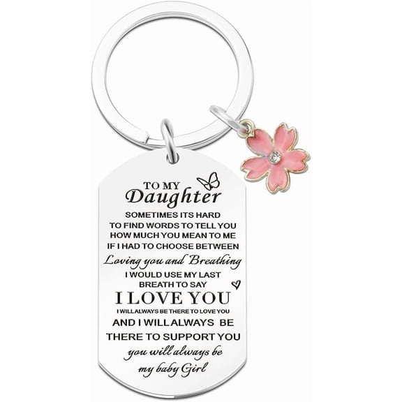 Daughter Keychain Birthday Graduation Christmas Gift Keychain from Mom Dad Mother to Daughter Gifts Gift to My Girl