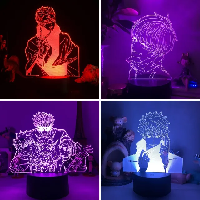 Lámpara 3D de Anime de Jujutsu Kaisen Inumaki Toge, figuras de Ryomen Sukuna Satoru Gojo, Luz LED nocturna, Itadori Yuji Manga, regalos para amigos