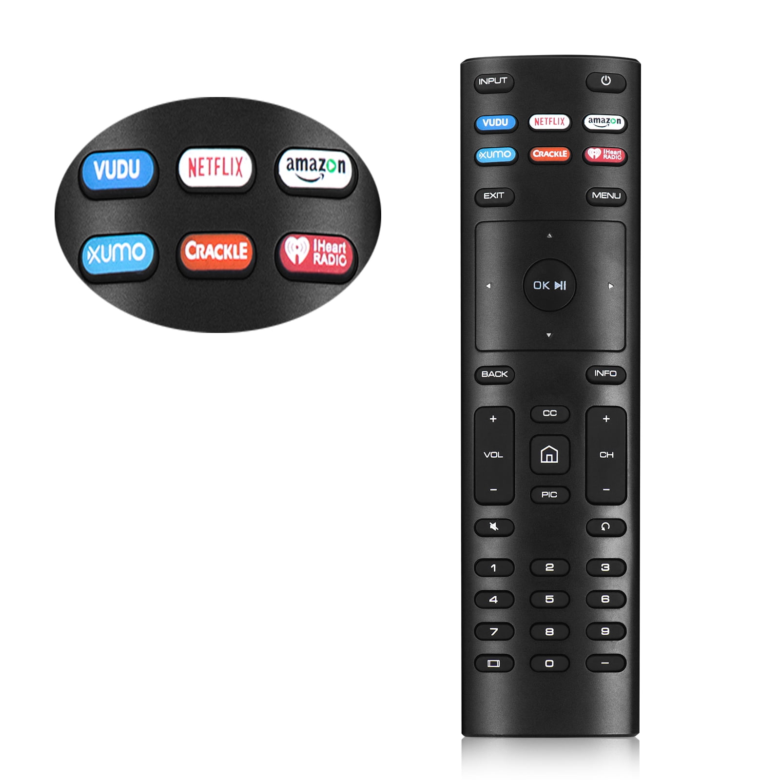 AIDITIYMI XRT112 Replacement Remote Control For Vizio Smart TV Models - Compatible With D500i-B1, E24-C1, E400i-B2, And More