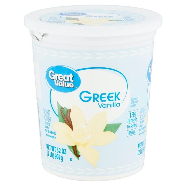 Great Value Greek Vanilla Nonfat Yogurt, 32 oz